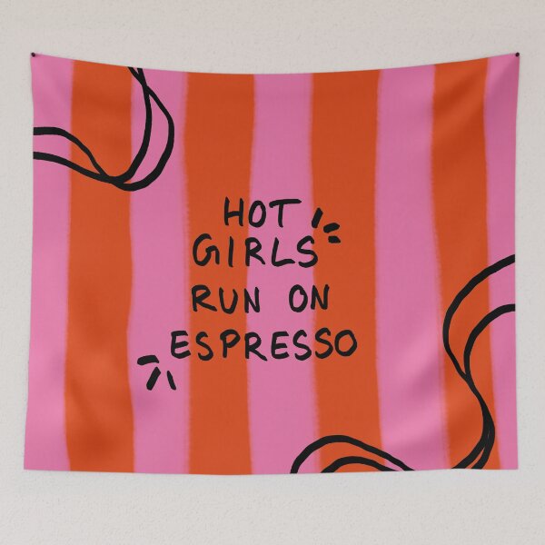 Item preview, Hot girls run on espresso Line Art designed and sold by ExcelsiorArt.