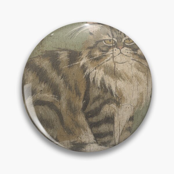 Item preview, Sleepy Maine Coon Loaf Folk Art Cat designed and sold by PictorialWhimsy.