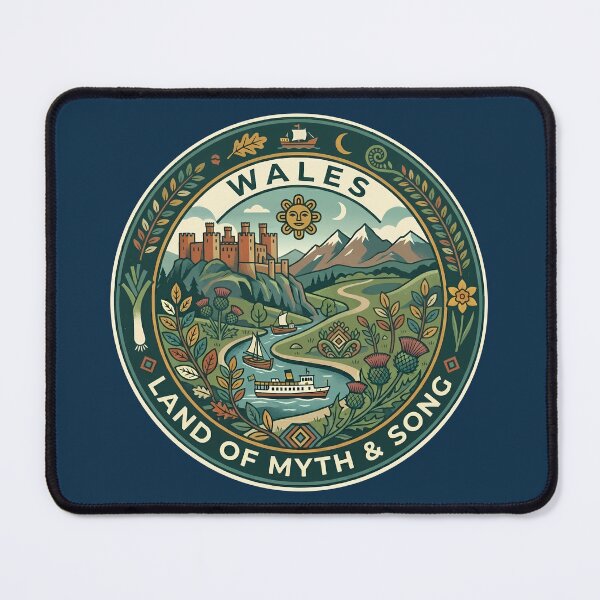 Item preview, Wales Illustration Travel Art Badge designed and sold by KrisSidDesigns.