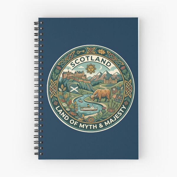 Item preview, Scotland Illustration Travel Art Badge designed and sold by KrisSidDesigns.