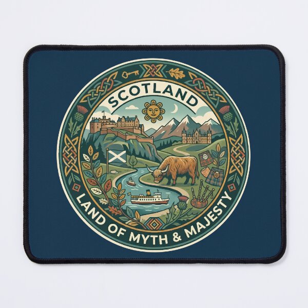 Item preview, Scotland Illustration Travel Art Badge designed and sold by KrisSidDesigns.