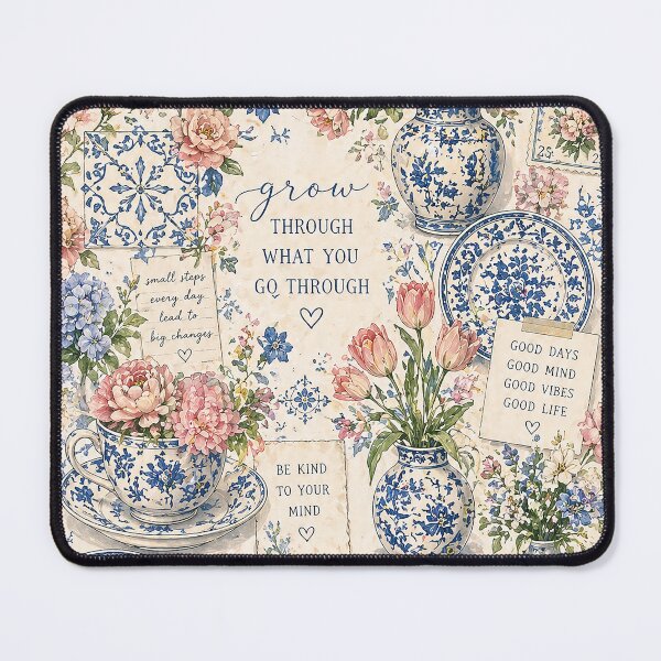 Item preview, Italian Blue & White Floral Collage | Vintage Cottagecore Botanical Pattern designed and sold by Roya10.