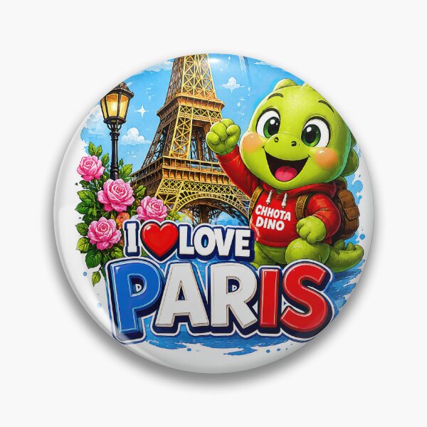 Item preview, Chhota Dino Loves Paris – Cute Dinosaur Travel Adventure Paris France Eiffel Tower Kids T-Shirt Design designed and sold by MeeraArts&Crafts.