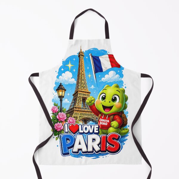 Item preview, Chhota Dino Loves Paris – Cute Dinosaur Travel Adventure Paris France Eiffel Tower Kids T-Shirt Design designed and sold by MeeraArts&Crafts.