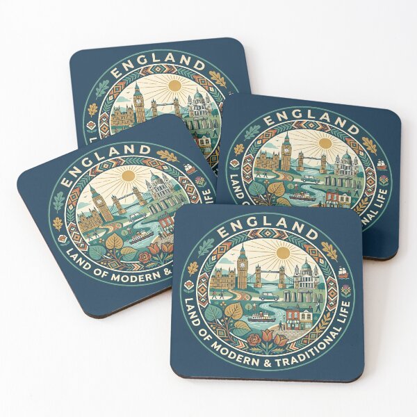 Item preview, England Illustration Travel Art Badge designed and sold by KrisSidDesigns.