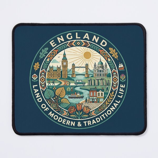 Item preview, England Illustration Travel Art Badge designed and sold by KrisSidDesigns.