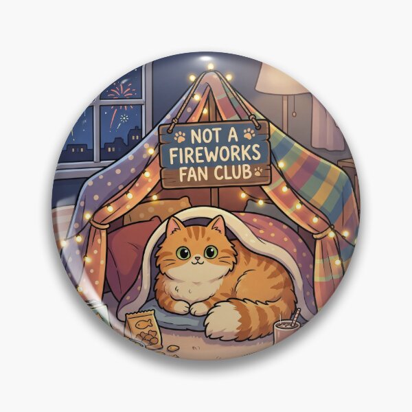 Item preview, Not A Fireworks Fan Club Funny 4th of July Cat Blanket Fort designed and sold by MoonwoodStudio.