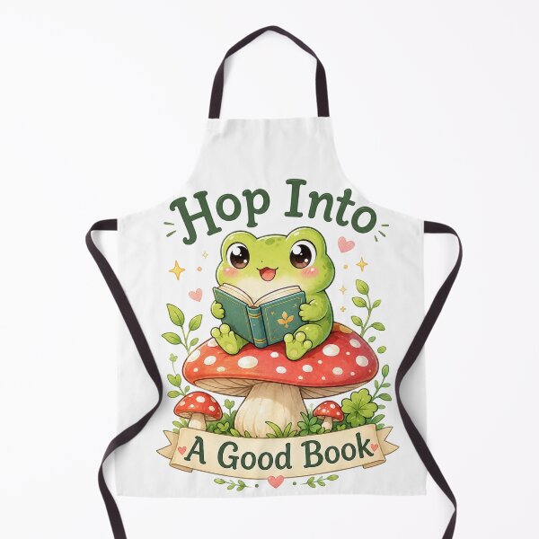 Item preview, Hop Into A Good Book – Cute Frog Reading on Mushroom designed and sold by MotylekAnia.