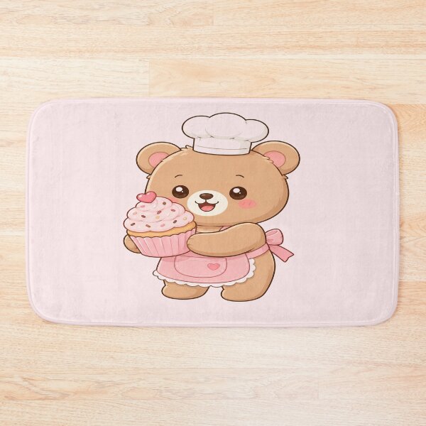 Item preview, Cute Baker Bear Holding Cupcake Cartoon Art designed and sold by StickersHul.