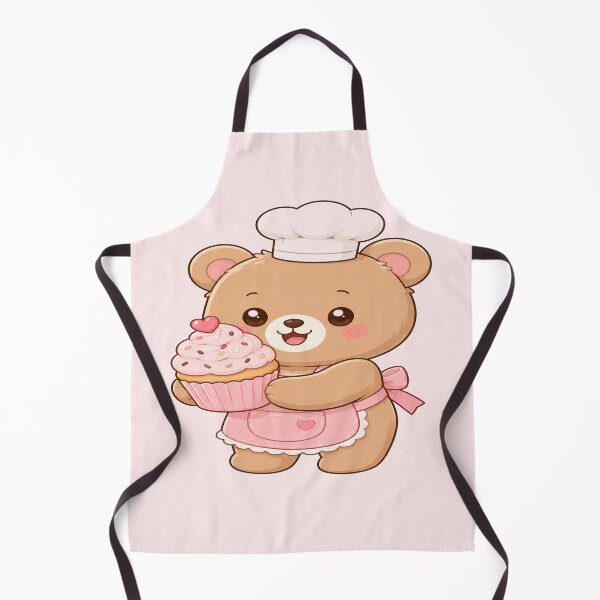 Item preview, Cute Baker Bear Holding Cupcake Cartoon Art designed and sold by StickersHul.
