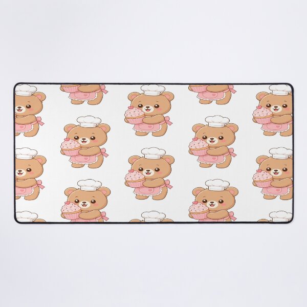 Item preview, Cute Baker Bear Holding Cupcake Cartoon Art designed and sold by StickersHul.