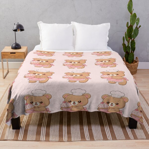 Item preview, Cute Baker Bear Holding Cupcake Cartoon Art designed and sold by StickersHul.