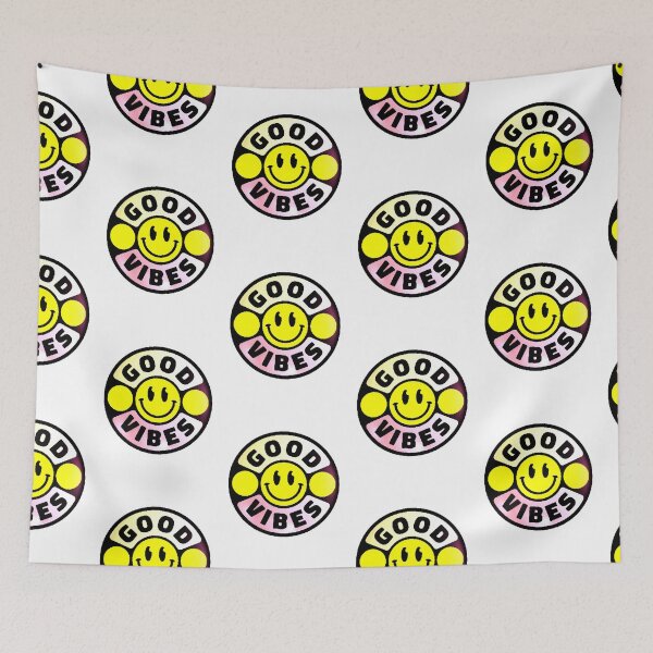 Item preview, Good Vibes Yellow Happy Face Retro Y2K designed and sold by AstronautMerch.
