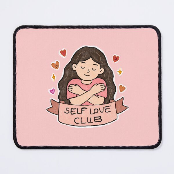 Item preview, Self Love Club Cute Girl Hugging Herself Mental Health designed and sold by thesalynn.