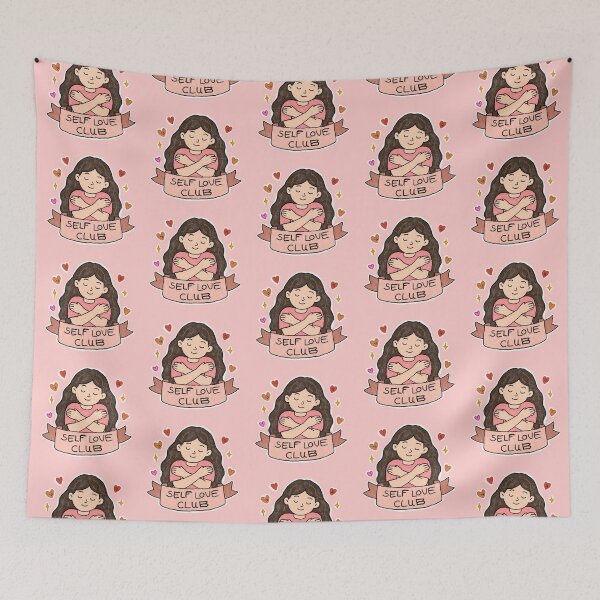 Item preview, Self Love Club Cute Girl Hugging Herself Mental Health designed and sold by thesalynn.