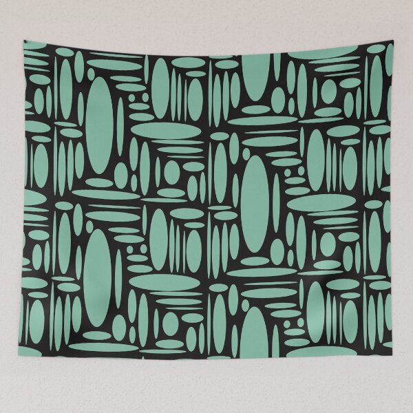 Item preview, Abstract circle composition in black and light blue 00 designed and sold by StefanStudioArt.
