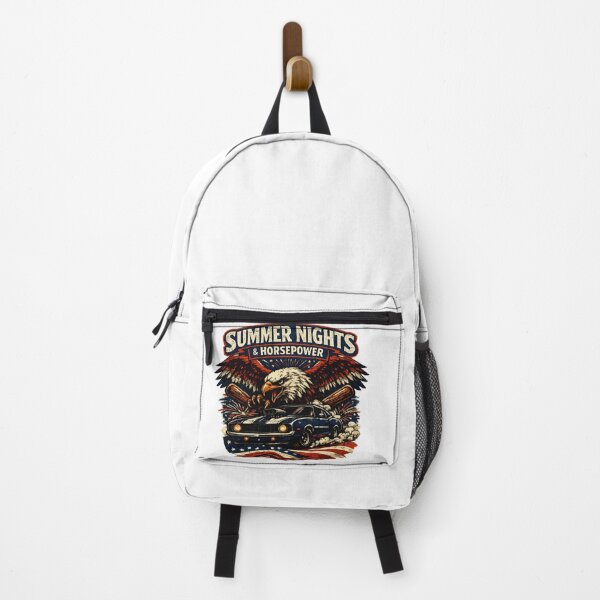 Item preview, Summer Nights and Horsepower Muscle Car Retro Eagle American Flag designed and sold by shemodas.