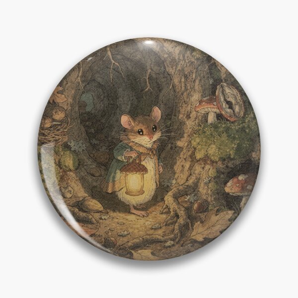 Item preview, Vole Folk with an Acorn Lantern Storybook Art designed and sold by PictorialWhimsy.