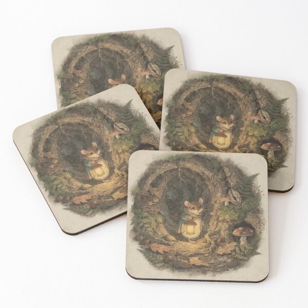 Item preview, Vole Folk with an Acorn Lantern Storybook Art designed and sold by PictorialWhimsy.