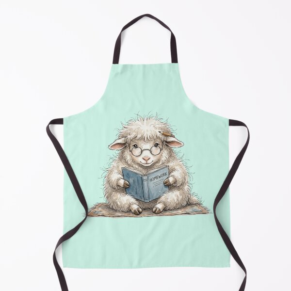 Item preview, Cute Watercolor Lamb with Glasses and Homework Book Art designed and sold by BreezifyDesignStudio.