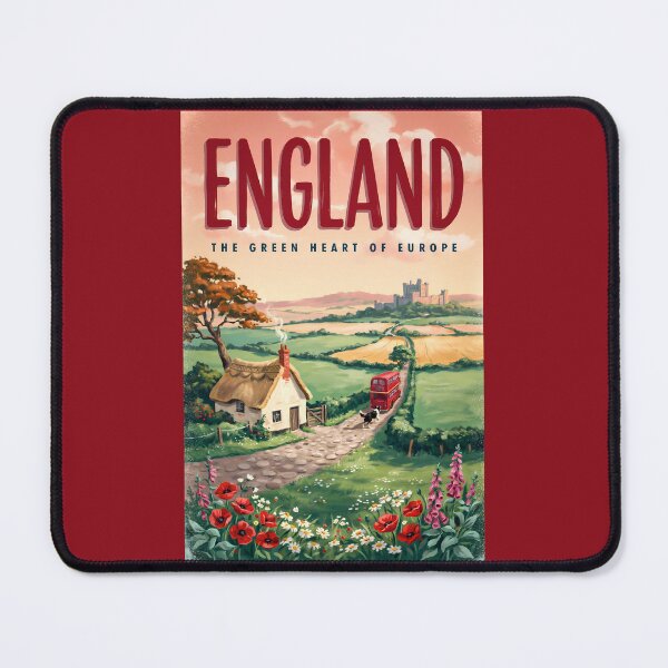 Item preview, England Countryside Illustration Travel Art Vintage designed and sold by KrisSidDesigns.