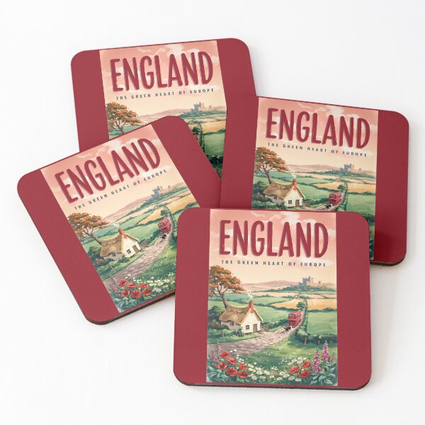Item preview, England Countryside Illustration Travel Art Vintage designed and sold by KrisSidDesigns.