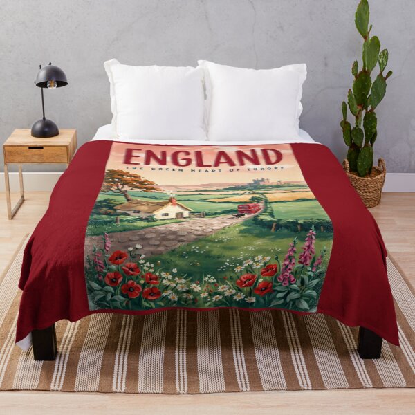 Item preview, England Countryside Illustration Travel Art Vintage designed and sold by KrisSidDesigns.