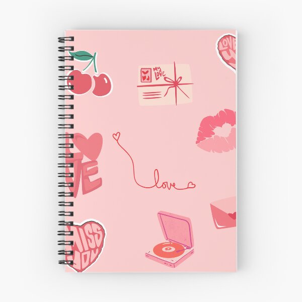 Item preview, Cute Pink Retro Valentine Cherry and Love Letters Sticker Pack designed and sold by NinaVibeStudio.