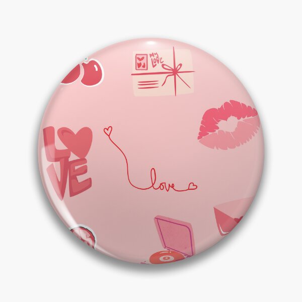 Item preview, Cute Pink Retro Valentine Cherry and Love Letters Sticker Pack designed and sold by NinaVibeStudio.