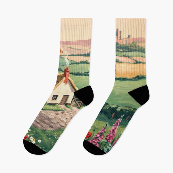 Item preview, England Countryside Illustration Travel Art Vintage designed and sold by KrisSidDesigns.