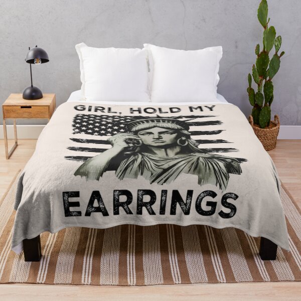 Item preview, Girl Hold My Earrings, Protest, National Park Style, Save Public Lands, Political Activism, Statue Of Liberty designed and sold by toongstudio.
