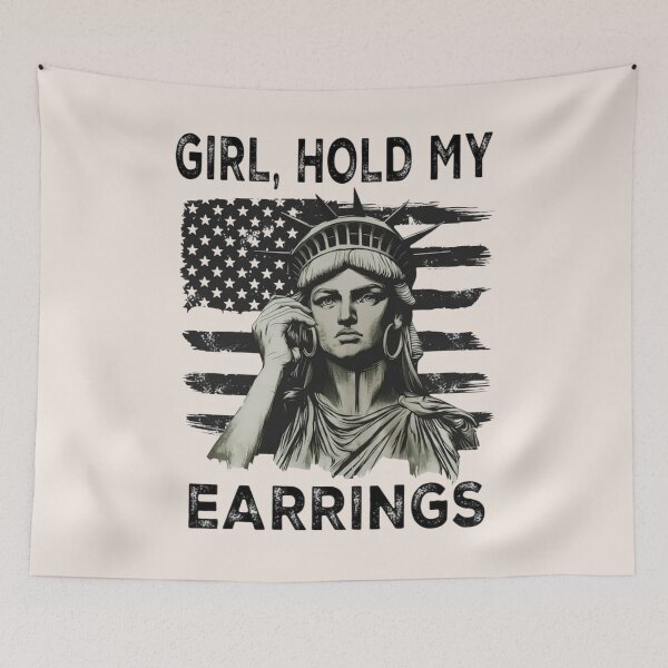 Item preview, Girl Hold My Earrings, Protest, National Park Style, Save Public Lands, Political Activism, Statue Of Liberty designed and sold by toongstudio.