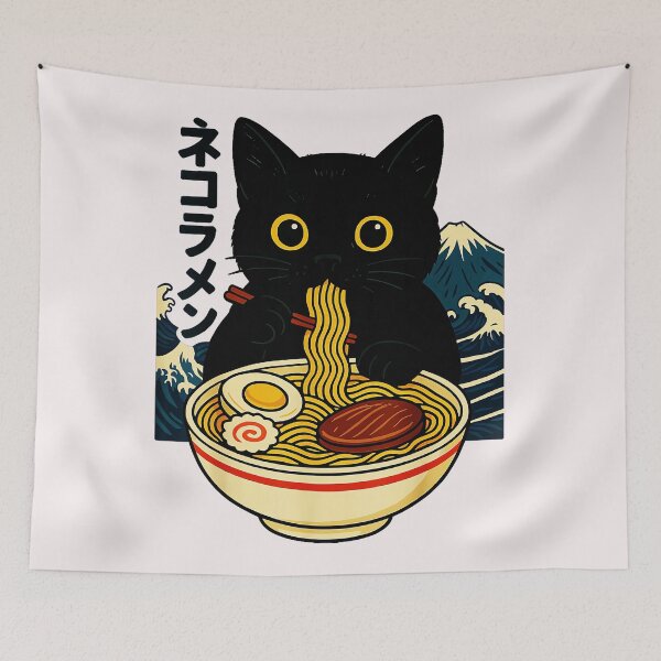 Item preview, Neko Ramen Cat Japanese Food Lover Feline designed and sold by AmaXONIC.