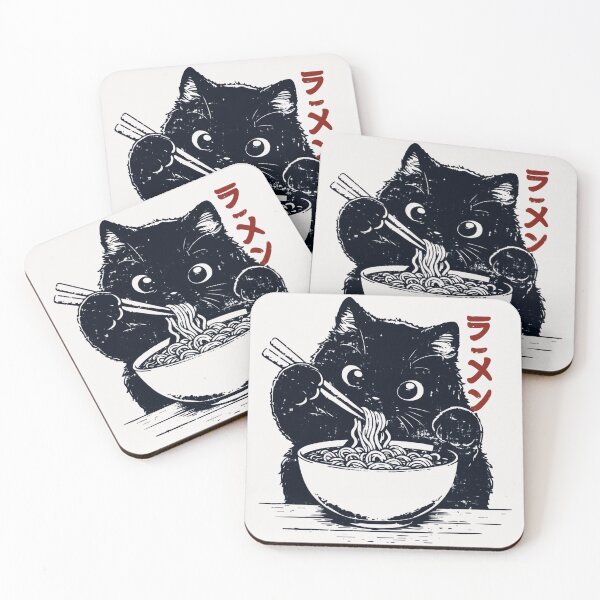 Item preview, Ramen Cat Eating Noodles Japanese Food Lover designed and sold by AmaXONIC.