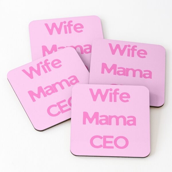 Item preview, WIFE MAMA CEO Pink Typography Design Feminine Empowerment Quote Modern Statement Art designed and sold by KleanGirlAesthetics.