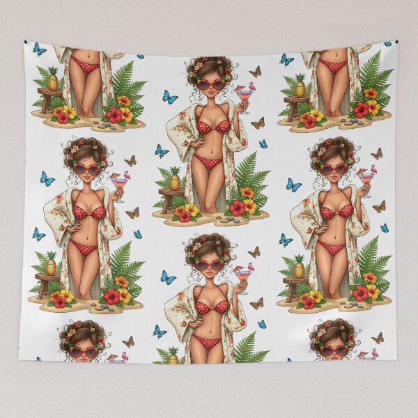 Item preview, Retro Tropical Bikini Summer Vibes designed and sold by Sovereign Supply Co..