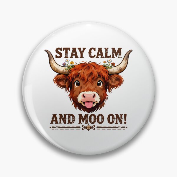 Item preview, Highland Cow - Stay Calm and Moo On designed and sold by CutOutIdols.