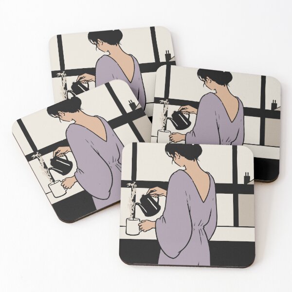 Item preview, Cozy Coffee Woman Print designed and sold by Studio pod Burom.