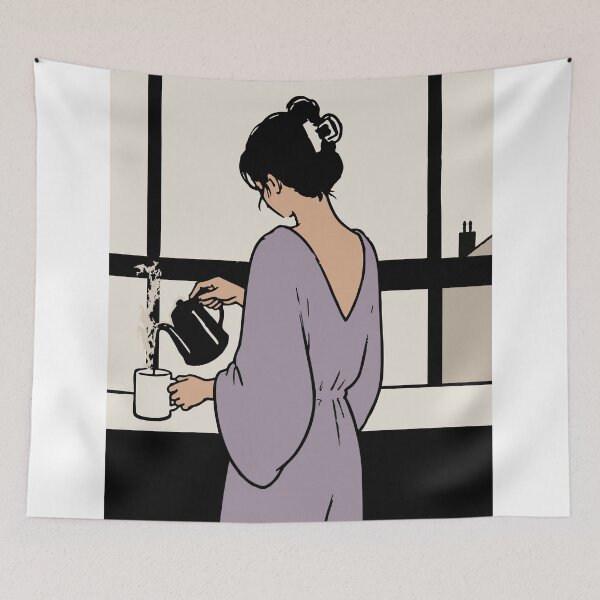 Item preview, Cozy Coffee Woman Print designed and sold by Studio pod Burom.
