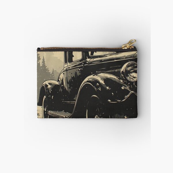 Item preview, Vintage Black Car in Forest Monochromatic Ink Wash Art designed and sold by Resolution Retro.