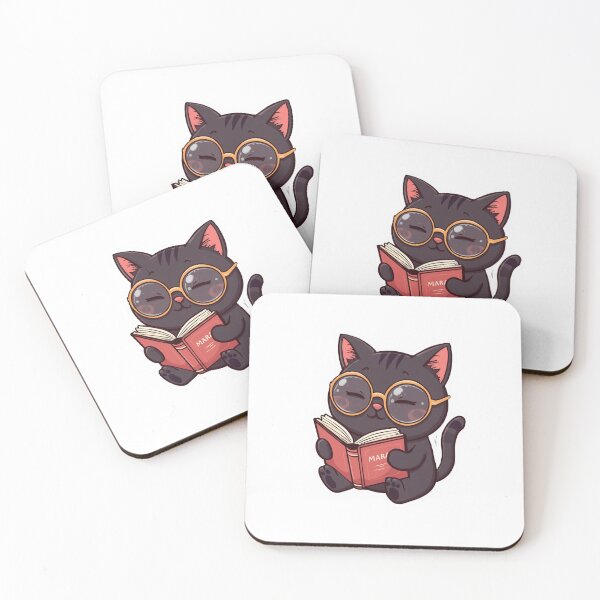 Item preview, Cute Black Cat Reading Book Kawaii Book Lover Design designed and sold by ZaanaDesign.