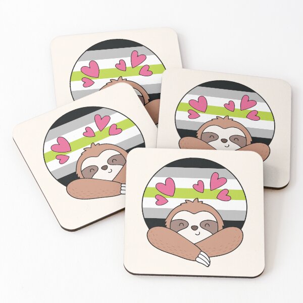 Item preview, LGBTQ Sloth - Kawaii Agender Pride Sloth With Hearts designed and sold by Cannaxes Studio.