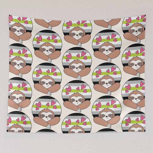 Item preview, LGBTQ Sloth - Kawaii Agender Pride Sloth With Hearts designed and sold by Cannaxes Studio.