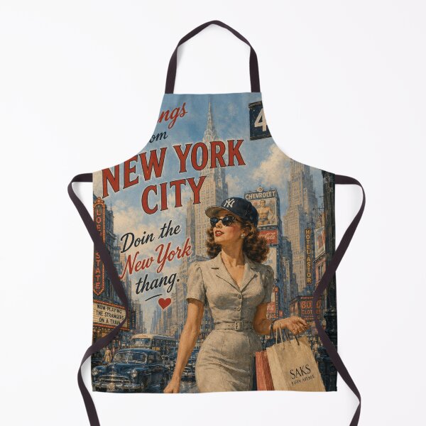 Item preview, Greetings from New York City Vintage Travel Poster | Retro NYC Shopping & Broadway Art designed and sold by TheStephanieRome.