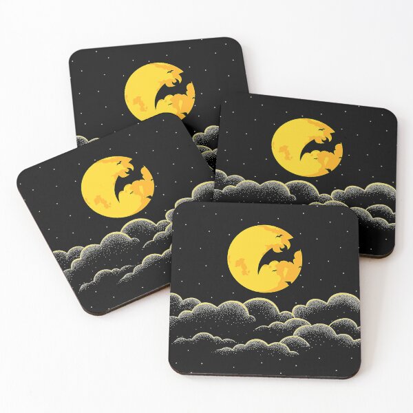 Item preview, spooky full moon with bats and dark clouds pattern designed and sold by FahdSpaceArt.