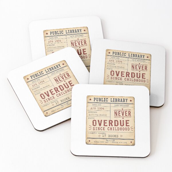 Item preview, Overdue Since Childhood | Vintage Library Card | Funny Book Lover Design designed and sold by pnk999.