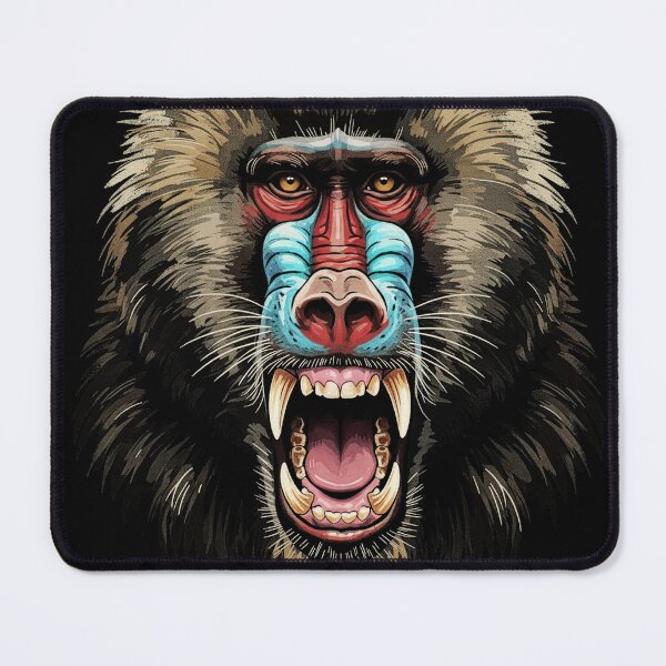 Item preview, Fierce Roaring Mandrill Primate Animal Portrait designed and sold by d247.