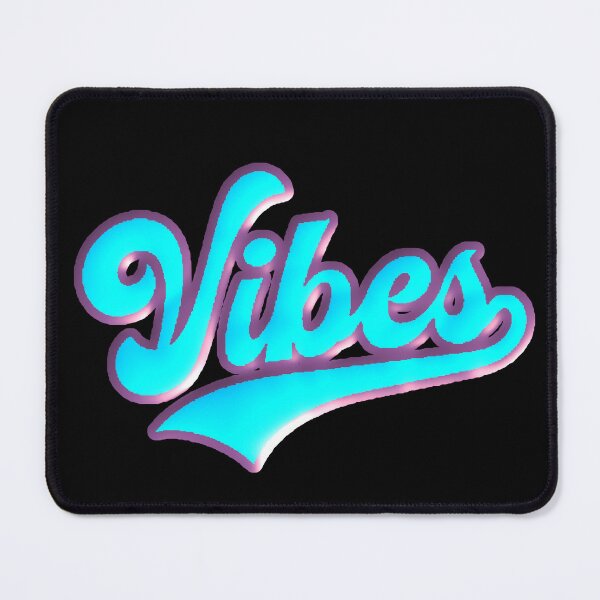 Item preview, Vibes Neon Cursive Retro Y2K Aesthetic Blue designed and sold by AstronautMerch.