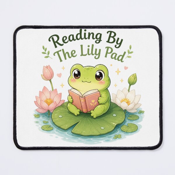 Item preview, Reading By The Lily Pad – Cute Frog Book Lover Design designed and sold by MotylekAnia.
