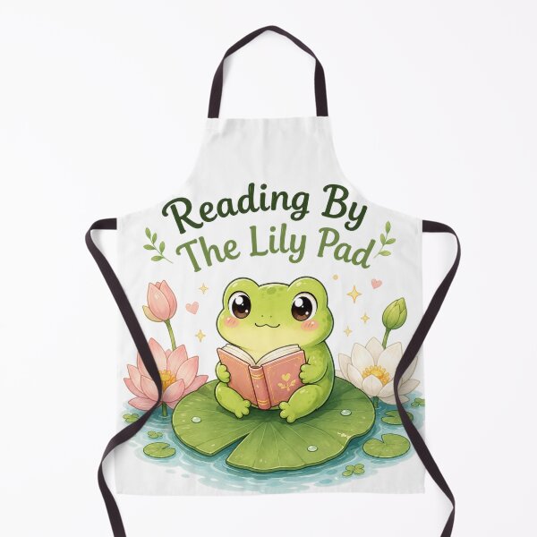 Item preview, Reading By The Lily Pad – Cute Frog Book Lover Design designed and sold by MotylekAnia.